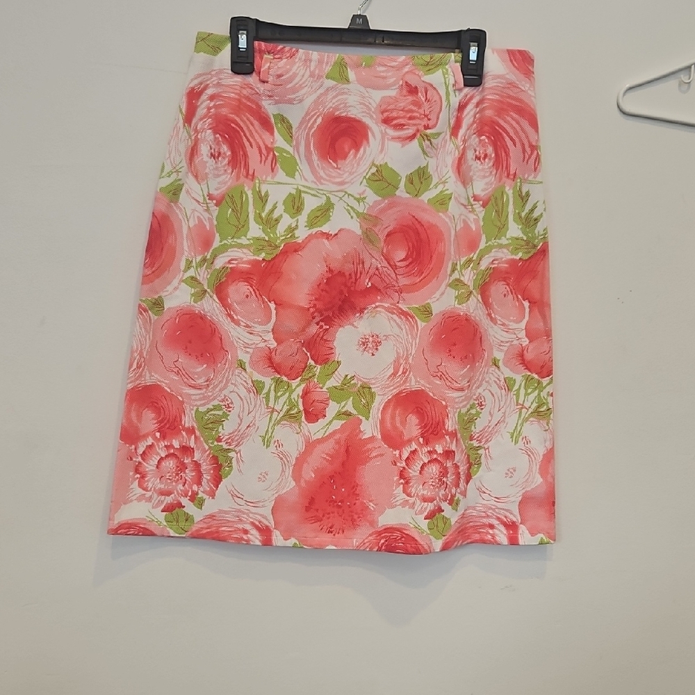 Vibrant Floral A-Line Skirt With Belt